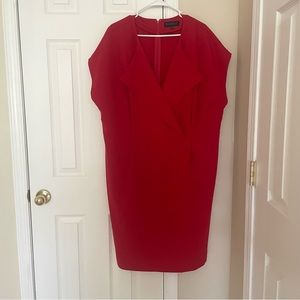 Eloquii red sheath dress with folded collar, 22